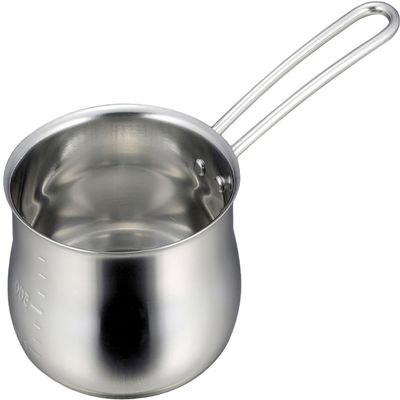 Shimomura 44299 Dishwasher Safe Drip Resistant Milk Pan, 4.7 inches (12 cm), Made in Japan, 3.3 gal (1.0 L) for Direct Fire, Easy to Pour, Scale Included, Small Amount of Soup, Baby Food, Warming