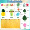 200 Pcs Aloha Luau Party Decorations Set, Hawaiian Tropical Summer Beach Party Supplies with Balloons Banner Grass Table Skirt Umbrellas Honeycomb Centerpiece Hibiscus Palm Leaves view 2