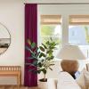 TWOPAGES 50 W x 102 L Tailor Pleat Curtain, Sliding Door Living Room Heavy Faux Linen Textured Window Curtain, Room Darkening Lined Drape 1 Panel, Burgundy Red view 2