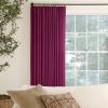 TWOPAGES 50 W x 102 L Tailor Pleat Curtain, Sliding Door Living Room Heavy Faux Linen Textured Window Curtain, Room Darkening Lined Drape 1 Panel, Burgundy Red view 3