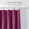 TWOPAGES 50 W x 102 L Tailor Pleat Curtain, Sliding Door Living Room Heavy Faux Linen Textured Window Curtain, Room Darkening Lined Drape 1 Panel, Burgundy Red view 4