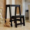 Ladder Chair Step Stool 2-Step, Foldable Step Ladder Wooden Counter Chair Kitchen Step Safety Non-Slip Bookshelf Flower Shelf Tread for Bathroom Office Garden view 3