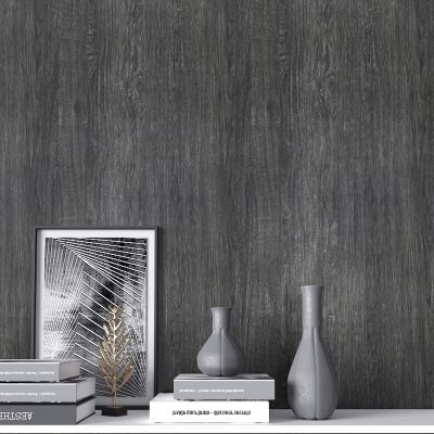 CRE8TIVE Dark Grey Wood Contact Paper 24"x118" Wide Peel and Stick Wood Grain Wallpaper Self Adhesive Waterproof Removable Thick Rustic Wood Vinyl Paper Roll Durable for Bathroom Countertops Cabinets