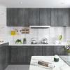 CRE8TIVE Dark Grey Wood Contact Paper 24"x118" Wide Peel and Stick Wood Grain Wallpaper Self Adhesive Waterproof Removable Thick Rustic Wood Vinyl Paper Roll Durable for Bathroom Countertops Cabinets view 3