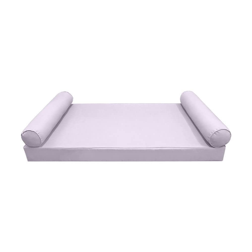Prolinemax Style 5 - Mattress & Pillow Bolster for Outdoor Indoor Daybed Porch Swing Bed Piped Trim Twin-XL Size AD107 | Covers ONLY |