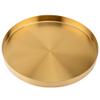 14 Inch Gold Round Metal Decorative Tray, Mirror Finish Golden Serving Tray Platter with 1 Wall, Brass Circle Table Tray Gorgeous Bar Tray Accents Dresser Perfume Bottle Tray for Display Exxacttorch view 1