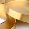 14 Inch Gold Round Metal Decorative Tray, Mirror Finish Golden Serving Tray Platter with 1 Wall, Brass Circle Table Tray Gorgeous Bar Tray Accents Dresser Perfume Bottle Tray for Display Exxacttorch view 3