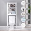 UTEX Over The Toilet Storage Cabinet, Over Toilet Bathroom Organizer with Adjustable Shelves, Above Toilet Storage Cabinet Space Saver, White view 3