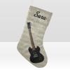 CUXWEOT Personalized Black Guitar Music Christmas Stockings Customize Name Candy Bag for Family Holiday Party Decorations Gift 17.52 x 7.87 Inch view 1