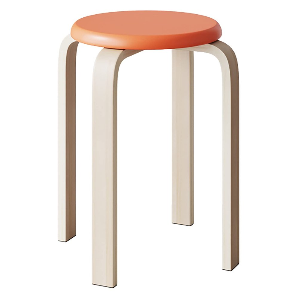rff Solid Wood Stool/Simple Modern Chair/Round Household high Stool for Living Room/Dining Table Bench/Round Stool (Color : E)