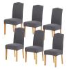 SRHMYJJ Stretch Dining Chair Covers Elastic High Back Dining Room Chair Cover, Machine Washable Parson Chair Protector for Party Wedding Banquet, Washable Removable (Dark Gray 6) view 1