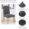 SRHMYJJ Stretch Dining Chair Covers Elastic High Back Dining Room Chair Cover, Machine Washable Parson Chair Protector for Party Wedding Banquet, Washable Removable (Dark Gray 6) view 4