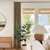 TWOPAGES 50 W x 102 L Tailor Pleat Curtain, Sliding Door Living Room Heavy Faux Linen Textured Window Curtain, Room Darkening Lined Drape 1 Panel, Rust Brown view 1