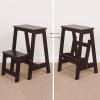 WYZDCP Folding Step Stool 2 Tier Step Ladder,Wood Ladder Stool Multifunction Step Ladder Stool Portable Counter Chair Shoe Bench/Flower Rack for Household and Office view 4