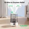 Homvana Humidifiers for Bedroom Home, 3.6 L Cool Mist Top-Fill 34H Super Long Time, Quiet 23dB, Baby Humidifier, Oil Diffuser for Large Room, House, Plant, Nursery, Office, BPA FREE, Ultrasonic (Grey) view 2