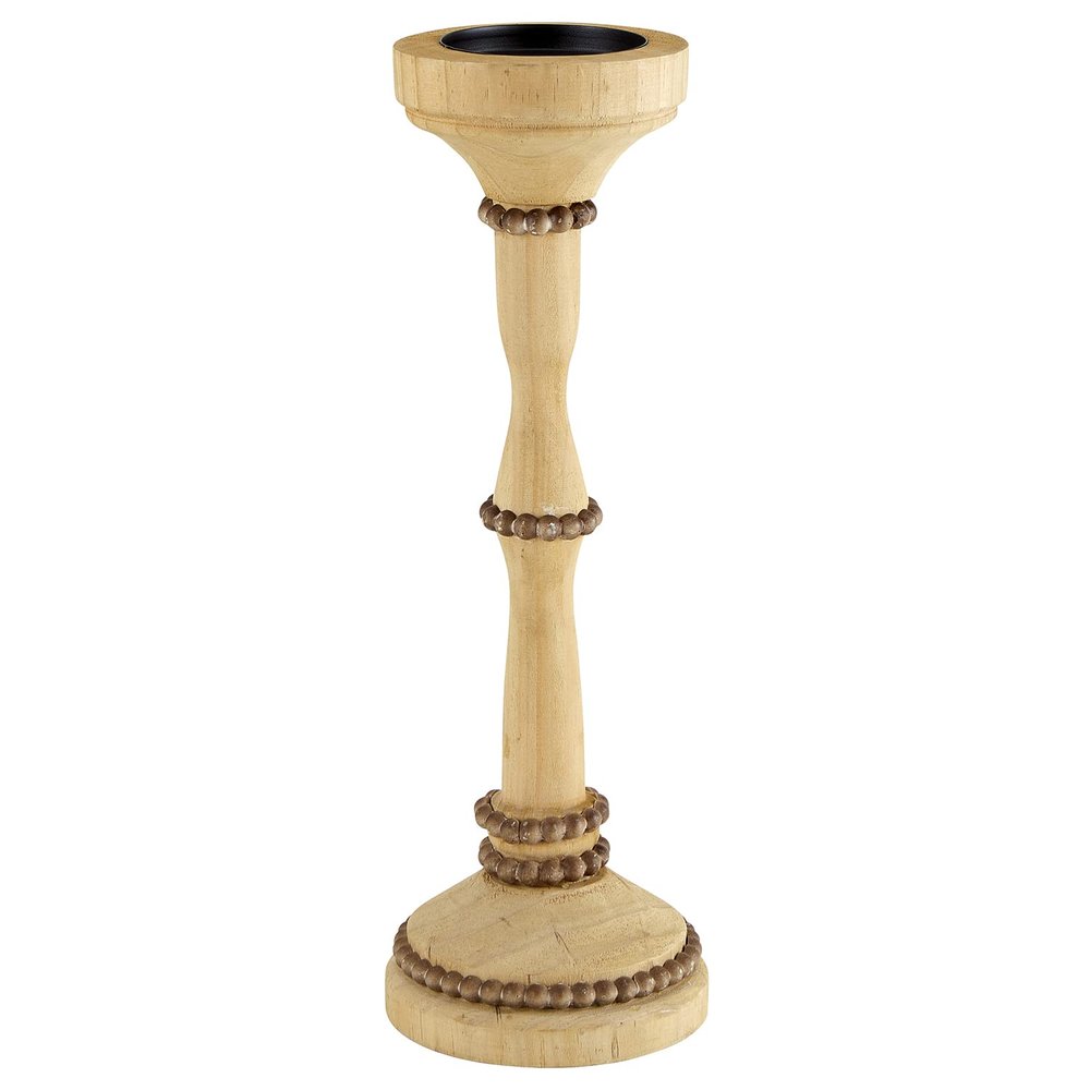 47th & Main Wooden Candle Holder, Tall, Natural Finish