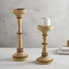47th & Main Wooden Candle Holder, Tall, Natural Finish view 2