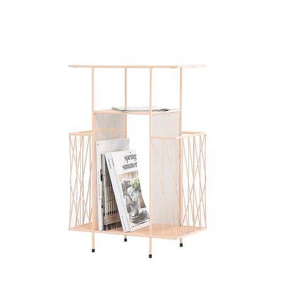 LCJQ Home Bookshelf Nordic Multi-Functional Wrought Iron Magazine Rack, Modern Minimalist Floor Sofa Bed Frame Shelves (Color : C)