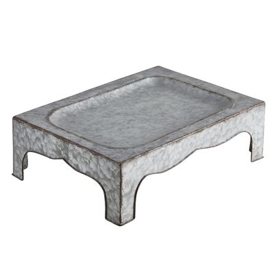 47th & Main Rectangle Galvanized Tray, Small, Gray