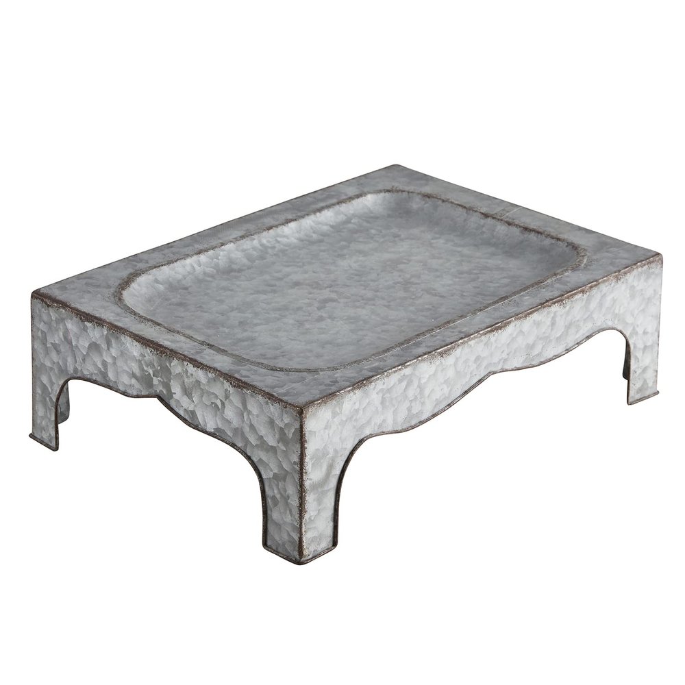 47th & Main Rectangle Galvanized Tray, Small, Gray