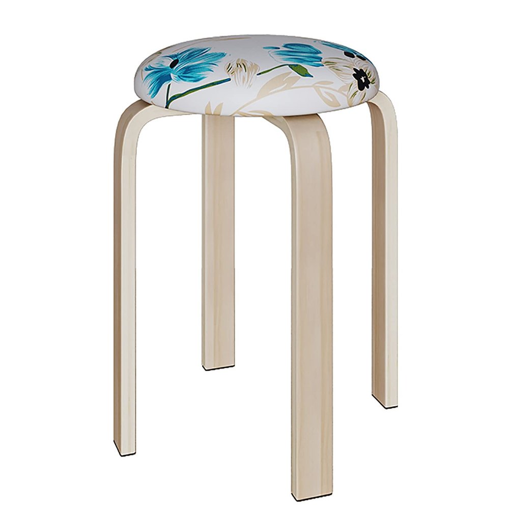 rff Solid Wood Stool/Simple Modern Chair/Round Household high Stool for Living Room/Dining Table Bench/Round Stool (Color : D)
