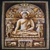 Rainbow Handicraft Lord Gautam Buddha meditation batik tapestry wall hanging buddhism tibet yoga decor 21" x 31" (Brown) view 1