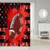 American Flag Shower Curtain, Football Soccer Bath Curtain United States Sports Games Bathroom Sets, Decorative Bathroom Curtain Machine Washable Durable Polyester Fabric, Red 72" W X 84" L view 2