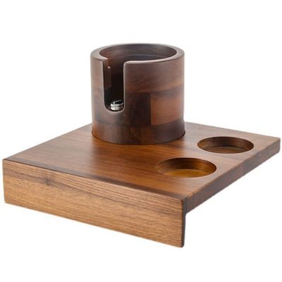 C/M Espresso Tamping Mat, Coffee Portafilter Holder, Wooden Espresso Tamping Station Mat, Coffee Tamper Mat Stand, Wooden Base Cafe Coffee Espresso Machine Accessories, for 58Mm Portafilters