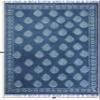 CASAVANI Hand Woven Pure Cotton Area Indigo Blue Floral Tassels Floor Hand Woven Reversible Throw Door Mat Laundry Room Indoor Runner Bathroom Tablecloth 80x300 cm (2.6x10 Runner Feet) view 3