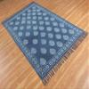 CASAVANI Hand Woven Pure Cotton Area Indigo Blue Floral Tassels Floor Hand Woven Reversible Throw Door Mat Laundry Room Indoor Runner Bathroom Tablecloth 80x300 cm (2.6x10 Runner Feet) view 4