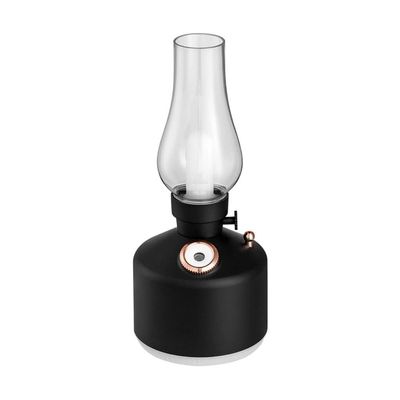 Grafken Retro USB Humidifier Mini Humidifier Home Desktop Atmosphere Lamp Humidifier, Bedroom Living Room Children's Room Dining Office (Color : Black)