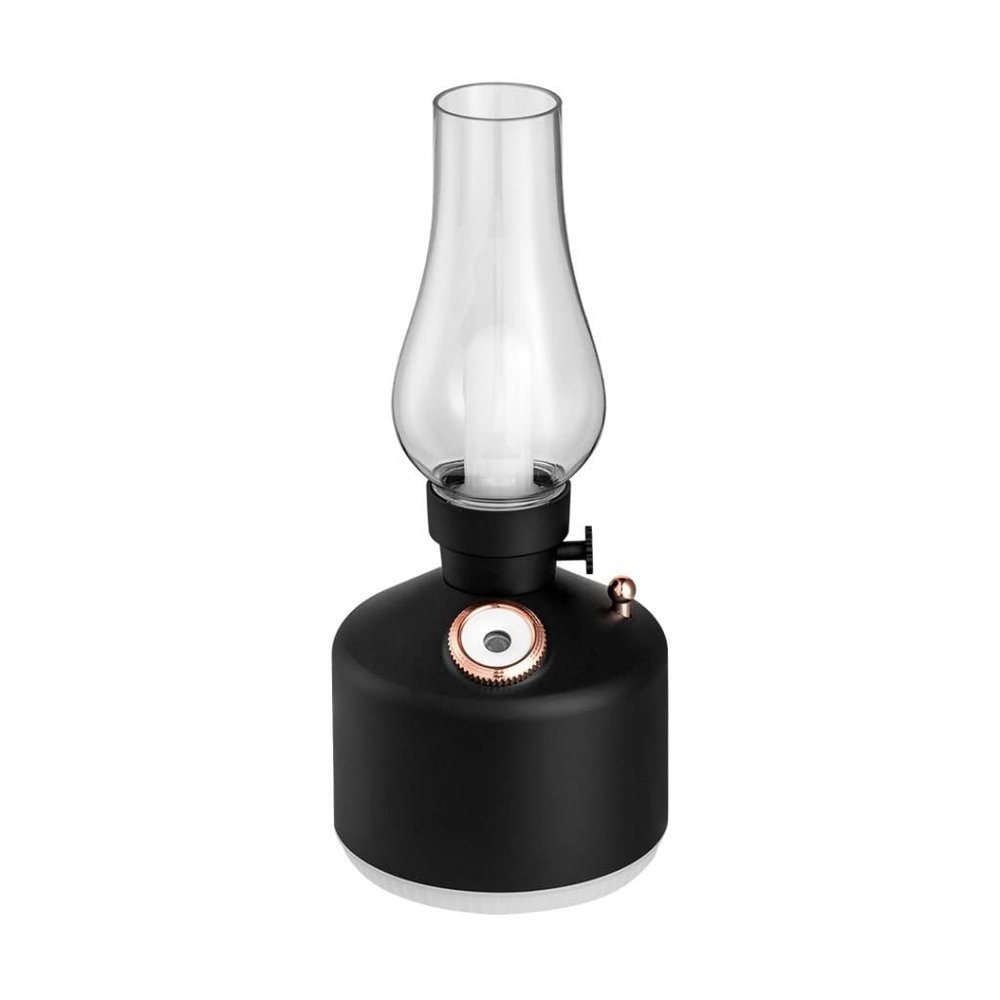 Grafken Retro USB Humidifier Mini Humidifier Home Desktop Atmosphere Lamp Humidifier, Bedroom Living Room Children's Room Dining Office (Color : Black)