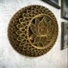 BHDecor Home Wall Decor  Multilayered Laser Cut Carved Elegant Wooden Mandala Hanging MDF Panels for Decoration - Rustic Contemporary Artwork 14.1 x 14.1 inch (36 x 36cm), Natural Wood view 2