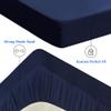 Sufdari Waterproof Mattress Protector, Mattress Cover Twin Size for Bed,18" Deep Pocket Fitted Sheet Style Mattress Protector with Elastic Rubber Band-Navy Blue,Twin view 4