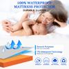 Sufdari Mattress Protector,Waterproof Mattress Cover Queen,18" Deep Pocket Mattress Protector,Fitted Sheet Style with Elastic Rubber Band,Washable and Easy Care-Orange,Queen view 2