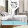 100% Cotton 800 Thread Count Box Pleated Bed Skirt - Luxury Pleated Dust Ruffle, Hotel Quality Modern Bed Skirt, Easy Fit with 15 Inch Tailored Drop, Full XL, Aqua Blue view 2