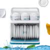 2 Tier Dish Drying Rack Drainboard Set, Compact White Transparent Kitchen Dish Rack, Plastic Dish Drying Rack Kitchen Drain Rack with Lid Cover, for Kitchen Organizer Storage Space Saver (USA Stock) view 4
