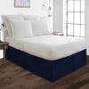 100% Cotton 800 Thread Count Box Pleated Bed Skirt - Luxury Pleated Dust Ruffle, Hotel Quality Modern Bed Skirt, Easy Fit with 15 Inch Tailored Drop, California King, Navy Blue view 2