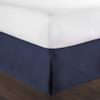 100% Cotton 800 Thread Count Box Pleated Bed Skirt - Luxury Pleated Dust Ruffle, Hotel Quality Modern Bed Skirt, Easy Fit with 15 Inch Tailored Drop, California King, Navy Blue view 3