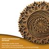 BHDecor Home Wall Decor  Multilayered Laser Cut Carved Elegant Wooden Mandala Hanging MDF Panels for Decoration - Rustic Contemporary Artwork 17.7 x 17.7 inch (45cm) view 2