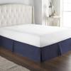 100% Cotton 800 Thread Count Box Pleated Bed Skirt - Luxury Pleated Dust Ruffle, Hotel Quality Modern Bed Skirt, Easy Fit with 15 Inch Tailored Drop, Full XXL, Navy Blue view 1
