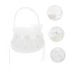 Veemoon 2Pcs Wedding Basket Decorative Rose Embroidery Delicate Flower Girl Baskets Petal Candy Basket for Wedding Ceremony Party view 3