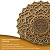 BHDecor Home Wall Decor  Multilayered Laser Cut Carved Elegant Wooden Mandala Hanging MDF Panels for Decoration - Rustic Contemporary Artwork 22.8 x 22.8 inch (58cm) view 2