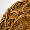 BHDecor Home Wall Decor  Multilayered Laser Cut Carved Elegant Wooden Mandala Hanging MDF Panels for Decoration - Rustic Contemporary Artwork 14.1 x 14.1 inch (36cm), Natural Wood view 2