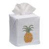 Jacaranda Living Square Tissue Box Cover, Linen/Cotton Fabric Tissue Holder, Decorative Cloth Tissue Cube Cover, Botanical Designs, Pineapple view 1