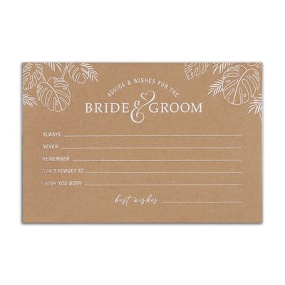 Summer-Ray 50pcs Wedding Advice and Well Wishes Cards for the Bride and Groom 4" x 6" Heavyweight in Floral Theme