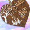 16th Wedding Anniversary Wooden Heart Plaque, Dark Wood Sign Keepsake, Celebrate Anniversary Wife Husband Boyfriend Girlfriend Mom Dad, Plaque with Quotes Gifts from the Kids view 2