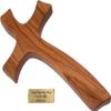 Holy Land Market Holy Land Olive Wood Cross - Contemporary Design from the Holy Land, 3.5 Inches, Wall Mount or Hand Held view 1