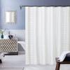 Linen Look 3D Textured Shower Curtain - Cotton Puffs Design in White 70" x 72" - Water Resistant Polyester Blend, Washable Shower Curtain - Perfect Cloth Shower Curtain for Stylish Bathrooms view 1
