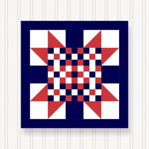 BARN Quilt Block Outdoor Square BQ014 | 6 Sizes | Outside Pattern | Wall Art | Yard Art | Barn Quilt Sign | Farm Quilt Design (23.5" x 23.5" 1 Sided)